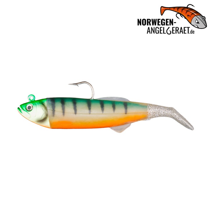 Arctic Herring Shad - Firetiger Glow - 300g inkl. Ersatzkörper | Gummifisch, Meeresköder für Dorsch, Köhler und Heilbutt - norwegen-angelgeraet.de