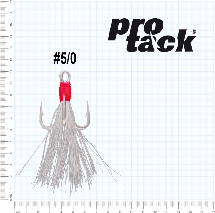 ProTack - Glow Treble Hook 6 X Strong - Größe 5/0 - High Carbon - Selbstleuchtend - UV Aktiv | Hochsee, Salzwasser Drillinge, Meereshaken für Island, Norwegen