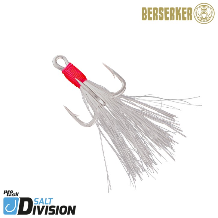 ProTack - Glow Treble Hook 6 X Strong - High Carbon - Selbstleuchtend - UV Aktiv | Hochsee, Salzwasser Drillinge, Meereshaken für Island, Norwegen
