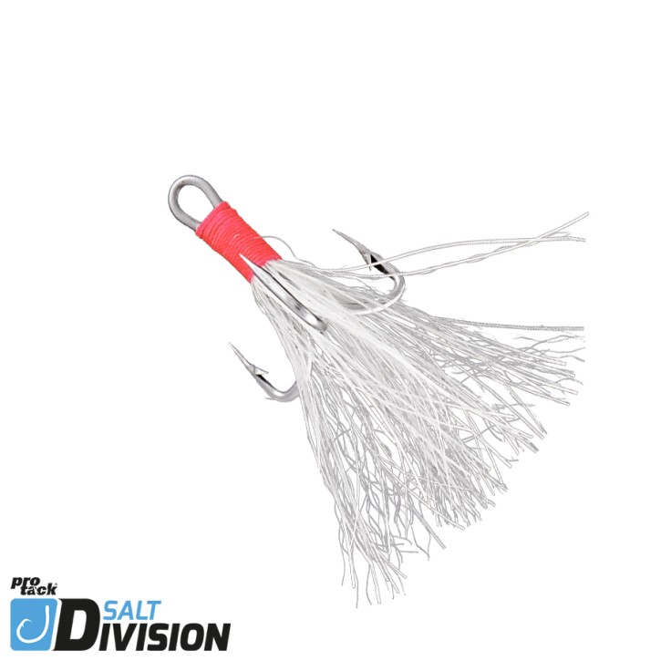 ProTack - Glow Treble Hook 4 X Strong - Edelstahl - Selbstleuchtend - UV Aktiv | Meereshaken, Drillingshaken, Meeresdrillinge für Norwegen, Island