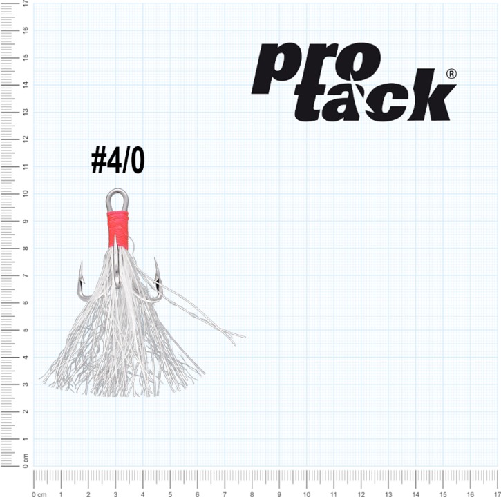 ProTack - Glow Treble Hook 4 X Strong - Größe 4/0 - Edelstahl - Selbstleuchtend - UV Aktiv | Meereshaken, Drillingshaken, Meeresdrillinge für Norwegen, Island