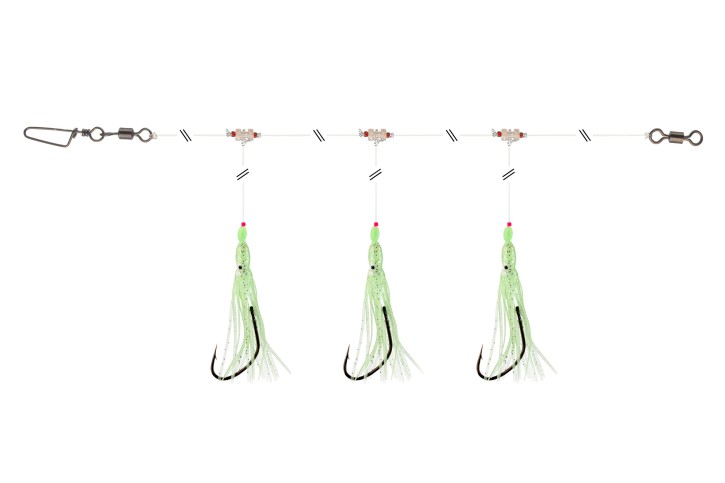 Daiwa - GrandWave - Dorsch- und Köhler-Vorfach Glow Octopus | Dorschvorfach / Köhlervorfach / Meeresvorfach zum Angeln in Norwegen