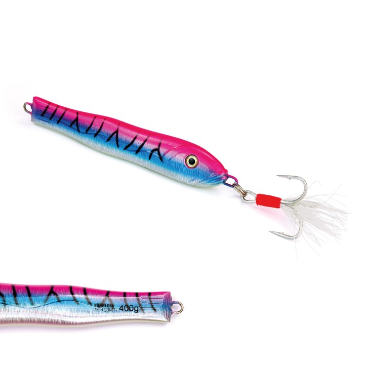 Fast & Deep Pilker - Makrele-Pink-Glow - 400 Gramm - Ideal für Dorsch, Köhler, Pollack und Heilbutt in Norwegen - von norwegen-angelgeraet.de