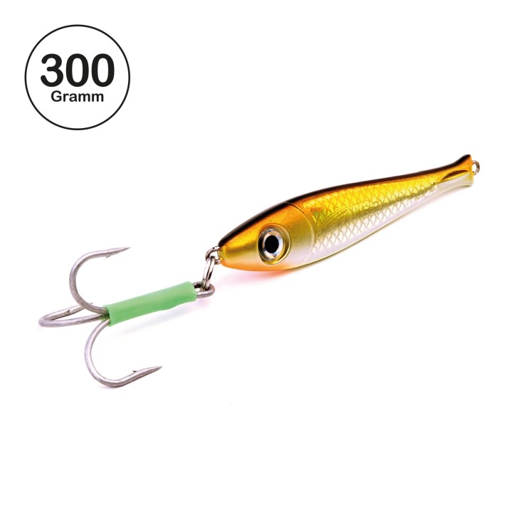 ProTack - Bullhead Slayer Pilker - Sandaal - Glow Belly - 300 Gramm | Ideal zum Angeln auf Dorsch, Köhler, Pollack und Heilbutt in Norwegen