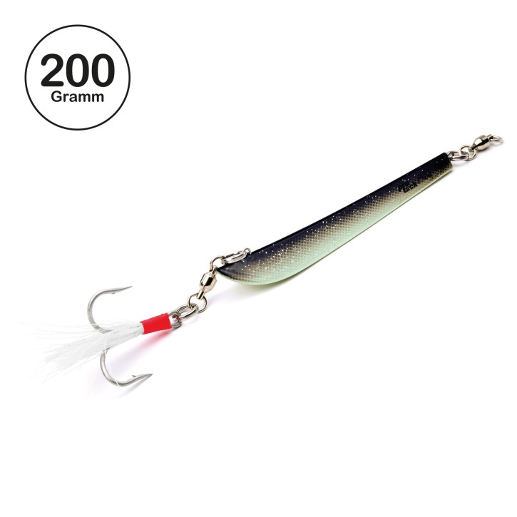 Pro Tack - Evo Bergmann Pilker - Glow - Magic Scale - 200 Gramm | Meeresköder für Dorsch und Heilbutt in Norwegen - Svenskepilk, Bananen Pilker