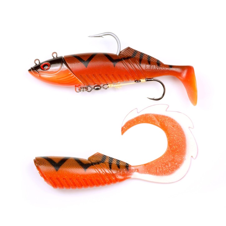 ProTack - Salty Slayer Shad - Orange Tiger - 360 Gramm inkl. Wechselkörper | Meeresköder zum Heilbutt und Dorsch angeln in Norwegen und Island