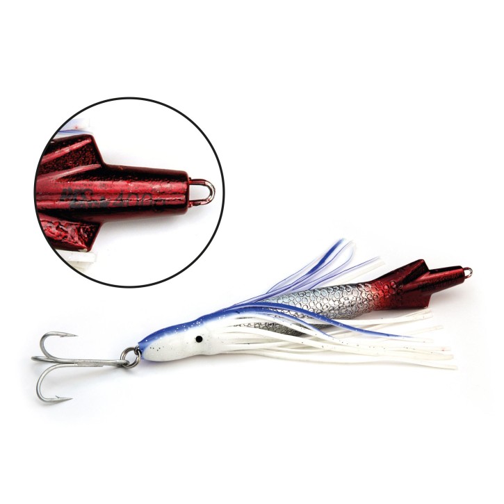 ProTack - Squid Pilk - Chrom-Rot - 400 Gramm - Klassiker für Dorsch, Köhler und Heilbutt in Norwegen und Island – Calamar Pilker, Calmar Pilker