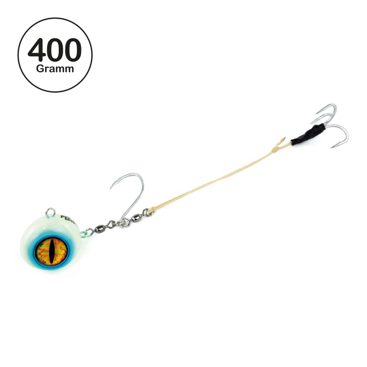 ProTack - Norwegen Baitball / Fireball 360° Flexi System - Glow / UV Blau - 400 Gramm | Naturködermontage zum angeln auf Heilbutt und Dorsch