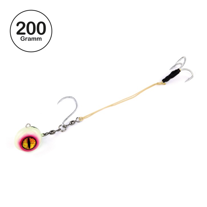 ProTack - Norwegen Baitball / Fireball 360° Flexi System - Glow / UV Pink - 200 Gramm | Naturködermontage zum angeln auf Heilbutt und Dorsch