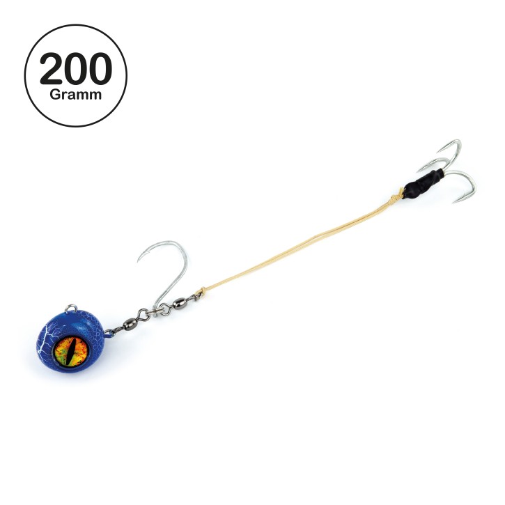 ProTack - Norwegen Baitball / Fireball 360° Flexi System - UV Blau / Glow Flash - 200 Gramm | Naturködermontage zum angeln auf Heilbutt und Dorsch