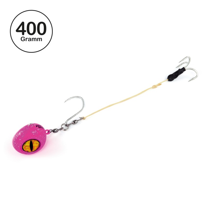 ProTack - Norwegen Baitball / Fireball 360° Flexi System - UV Pink / Glow Flash - 400 Gramm | Naturködermontage zum angeln auf Heilbutt und Dorsch