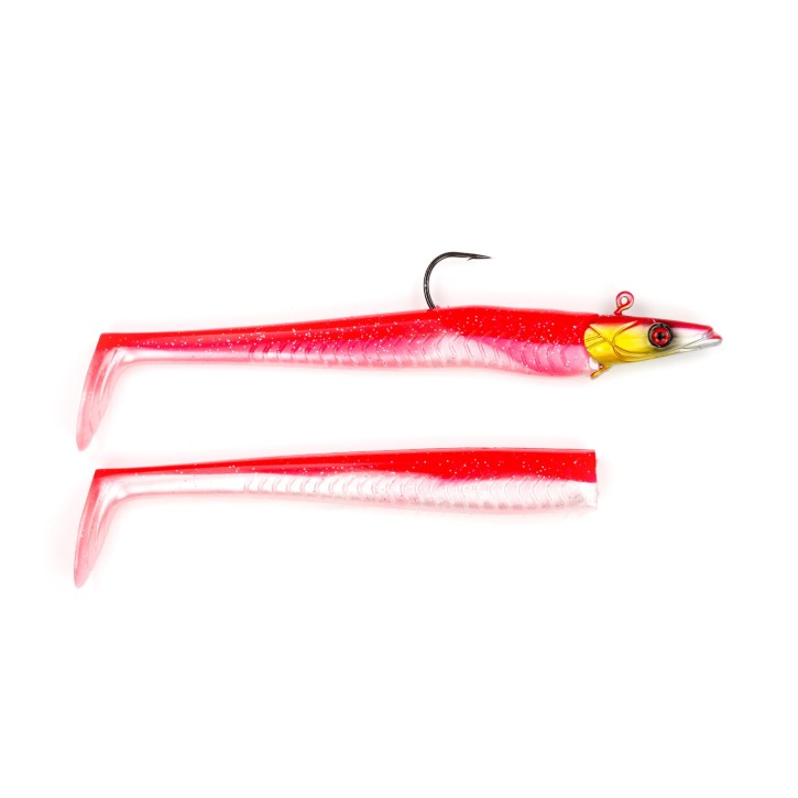 Sandy Sandeel Pro Shad - Pink Pearl Silver - 65 Gramm inkl. Ersatzkörper | Sandaal Gummifisch, Meeresköder für Norwegen – von norwegen-angelgeraet.de
