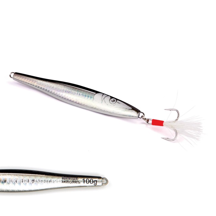 Tobynator Pilker - Schwarz-Holo-Glow – 100 Gramm - Ideal für Dorsch, Köhler, Pollack und Heilbutt in Norwegen – von norwegen-angelgeraet.de