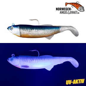 Arctic Herring Shad - Blue Mackerel - 200g inkl. Ersatzkörper | Gummifisch, Meeresköder für Dorsch, Köhler und Heilbutt - norwegen-angelgeraet.de                                            