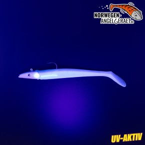 Sandy Sandeel Shad - Blue Silver - 150 Gramm inkl. Ersatzkörper | Sandaal Meeresköder, Gummifisch für Norwegen – von norwegen-angelgeraet.de                                            