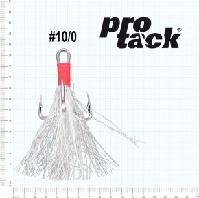 ProTack - Glow Treble Hook 4 X Strong - Edelstahl - Selbstleuchtend - UV Aktiv | Meereshaken, Drillingshaken, Meeresdrillinge für Norwegen, Island                                            