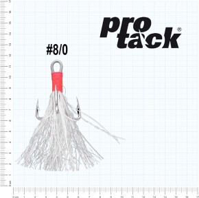 ProTack - Glow Treble Hook 4 X Strong - Edelstahl - Selbstleuchtend - UV Aktiv | Meereshaken, Drillingshaken, Meeresdrillinge für Norwegen, Island                                            