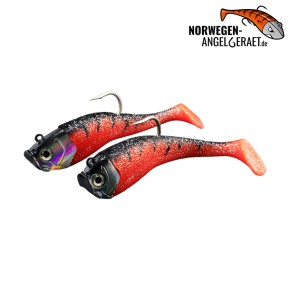 Stormy Sea Shad - Glow Tiger - 200 Gramm inkl. Ersatzkörper | Norwegen Meeresköder Klassiker für Heilbutt und Dorsch - von norwegen-angelgeraet.de                                            