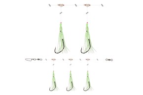 Daiwa - GrandWave - Dorsch- und Köhler-Vorfach Glow Octopus | Dorschvorfach / Köhlervorfach / Meeresvorfach zum Angeln in Norwegen                                            
