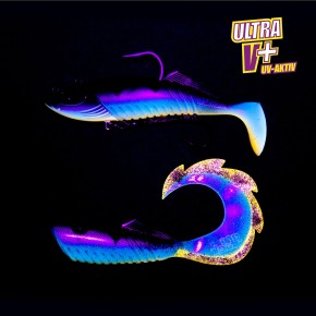 ProTack - Salty Slayer Shad - Glow Tiger - 360 Gramm inkl. Wechselkörper | Meeresköder zum Heilbutt und Dorsch angeln in Norwegen und Island                                            