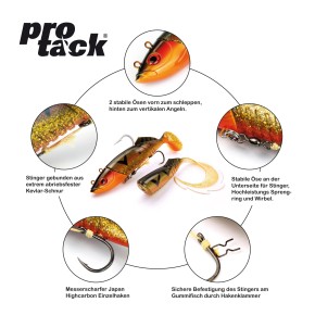 ProTack - Salty Slayer Shad - 360 Gramm inkl. Wechselkörper | Meeresköder zum Heilbutt und Dorsch angeln in Norwegen und Island                                            