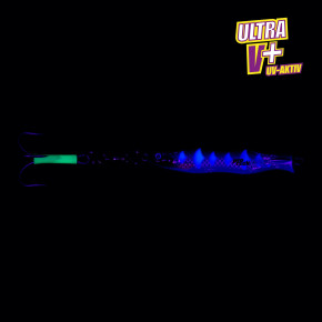 ProTack - Evo S-Jigger Pilker - UV Grün Silber - Glow Scale - 400 Gramm| Klassiker zum Angeln auf Heilbutt, Dorsch und Köhler in Norwegen                                            