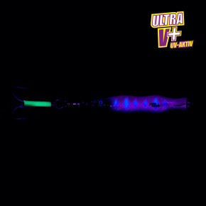 ProTack - Evo S-Jigger Pilker - UV Pink Silber - Glow Scale - 150 Gramm| Klassiker zum Angeln auf Heilbutt, Dorsch und Köhler in Norwegen                                            